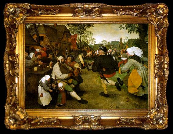 framed  BRUEGEL, Pieter the Elder The Peasant Dance fdg, ta009-2